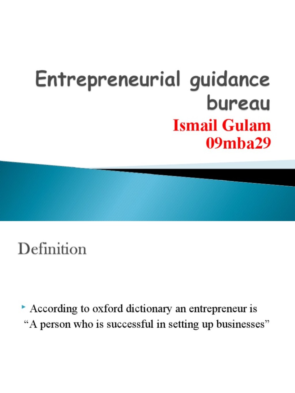 Picture of: Entrepreneurial Guidance Bureau.