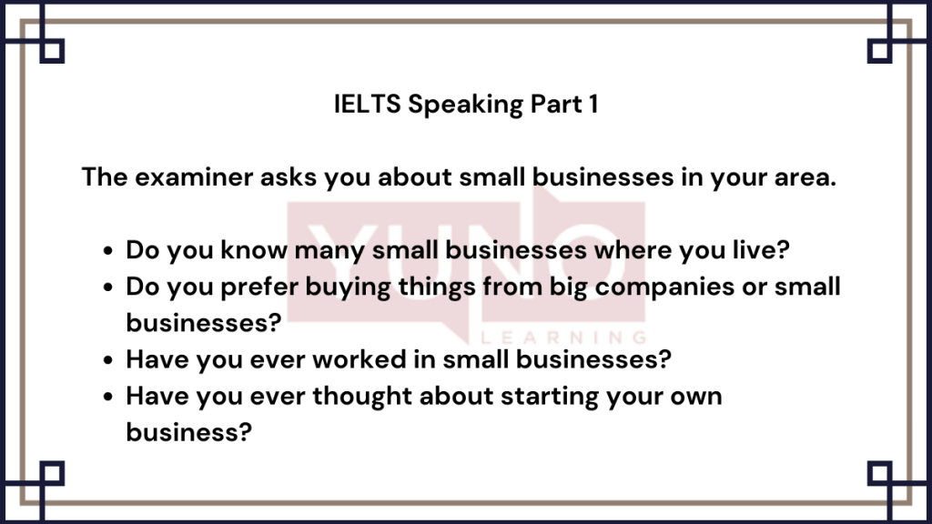 Picture of: Jan,  IELTS Speaking Part  Small Business Sample Answer